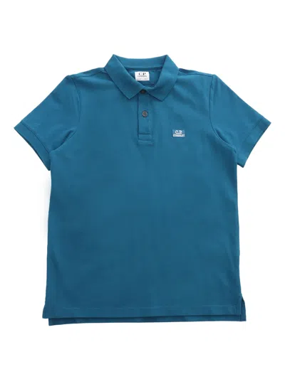 C.p. Company Undersixteen Kids' Blue Polo With Logo