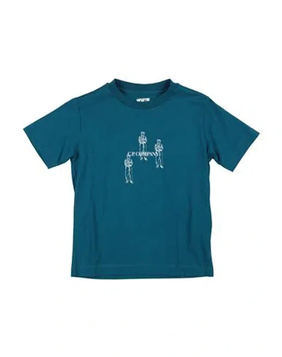 C.P. COMPANY UNDERSIXTEEN C. P. COMPANY UNDERSIXTEEN TODDLER BOY T-SHIRT DEEP TEAL SIZE 4 COTTON, ELASTANE