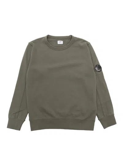 C.p. Company Undersixteen Kids' Crewneck Sweater In Green