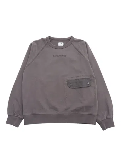 C.p. Company Undersixteen Kids' Crewneck Sweater In Grey
