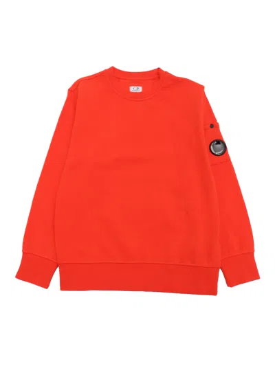 C.p. Company Undersixteen Kids' Crewneck Sweater In Red