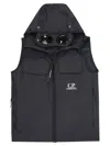 C.p. Company Undersixteen Goggle Hooded Vest In Eclisse