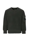 C.p. Company Undersixteen Green Sweatshirt For Boy With Lens In Gray