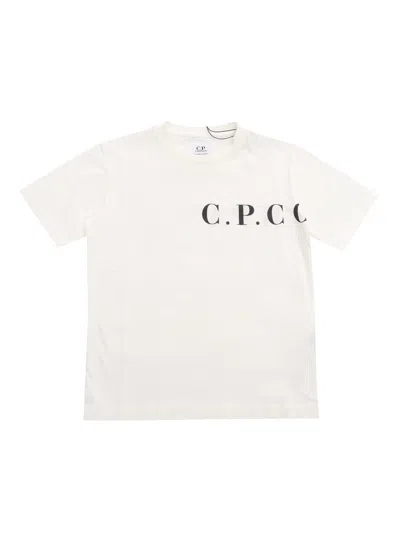 C.p. Company Undersixteen Kids' Short Sleeved T-shirt In White