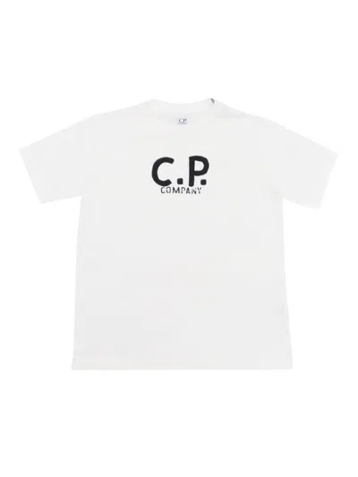 C.p. Company Undersixteen Kids' Short Sleeved T-shirt In White