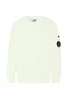 C.p. Company Undersixteen White Sweatshirt For Boy With Lens In Neutral