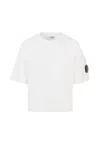 C.p. Company Undersixteen White T-shirt For Boy With Lens In White