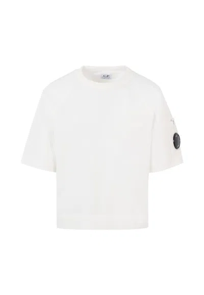 C.p. Company Undersixteen Kids' White T-shirt For Boy With Lens