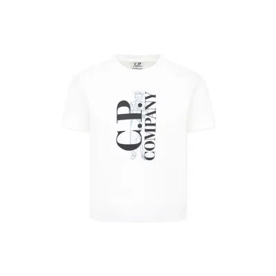 C.p. Company Undersixteen Kids' White T-shirt For Boy With Logo