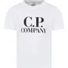 C.P. COMPANY UNDERSIXTEEN WHITE T-SHIRT FOR BOY WITH LOGO