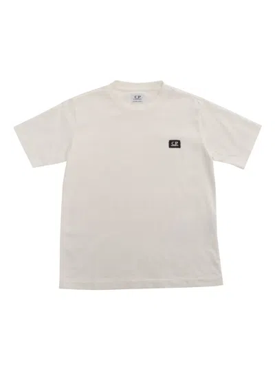 C.p. Company Undersixteen Kids' White T-shirt With Logo