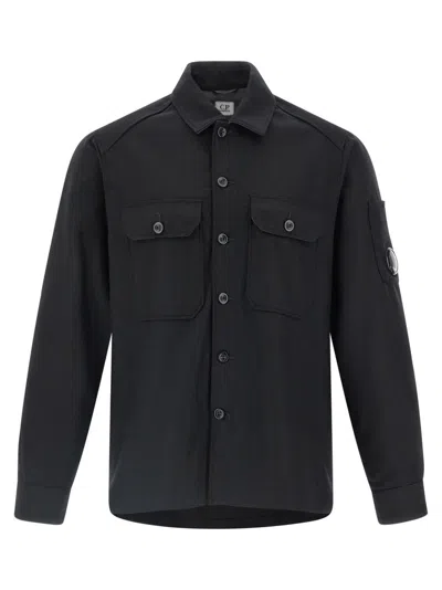C.P. COMPANY UNLINED WOOL OVERSHIRT WITH CLASSIC SHIRT COLLAR