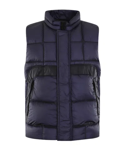 C.p. Company Upright Neck Down Vest In Black