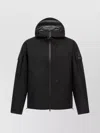 C.p. Company Blue Jacket With Explorer Hood And Adjustable Drawstring Waist In Tech Fabric Man