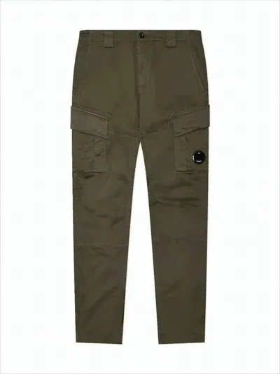 C.p. Company Utilitarian Straight Pants With Cargo Pockets In Green
