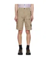 C.p. Company Stretch Sateen Cargo Shorts Beige In Neturals
