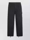 C.p. Company Utility Cargo Trousers Drawstring Hem In Black