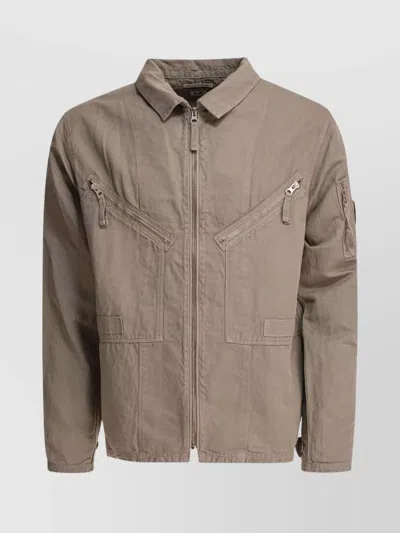 C.p. Company Utility Jackets With Arm Pocket And Multiple Zip Pockets In Grey
