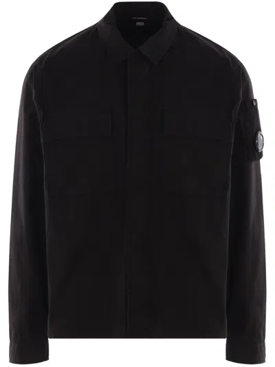 C.p. Company Utility Lens Shirt In Schwarz