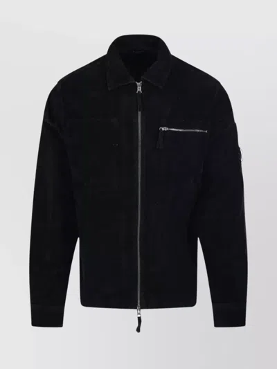C.p. Company Utility Shirt Jacket With Arm And Chest Pockets In Black