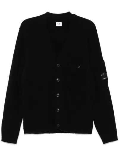 C.p. Company Cardigan Mit V-ausschnitt In Schwarz