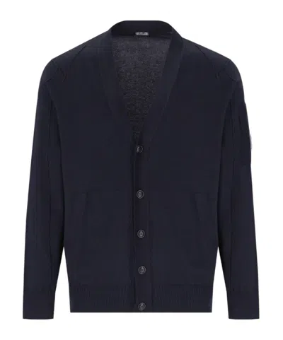 C.P. COMPANY V-NECK COTTON CARDIGAN
