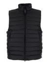 C.p. Company Men Black Vest With Mock Neck And Logo Plaque On The Side In Tech Fabric Man In Black