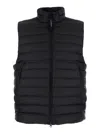 C.p. Company Men Black Vest With Mock Neck And Logo Plaque On The Side In Tech Fabric Man In Black