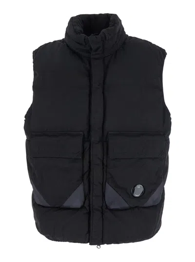 C.p. Company Vest In Eco Chrome-e Mixed In Black
