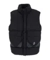 C.p. Company Black Vest With Mock Drawstring Neck And Logo Plaque On The Front