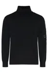 C.p. Company Black Turtleneck With Lens Detail In Black
