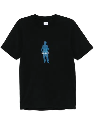 C.p. Company Cp Company 30/1 Jersey Waffled British Sailor T-shirt In Black