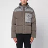 C.p. Company Boxy Cropped Padded Jacket With Horizontal Quilting In Gray