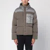 C.p. Company Boxy Cropped Padded Jacket With Horizontal Quilting In Gray
