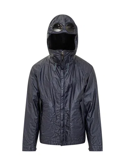 C.p. Company Wax Linen Jacket Google In Blue