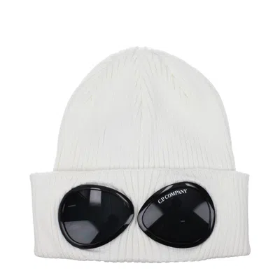 C.p. Company White Cotton Beanie