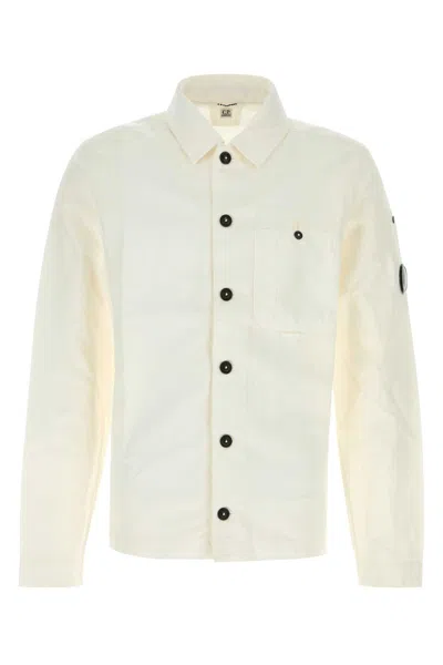 C.P. COMPANY WHITE COTTON BLEND JACKET