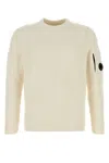 C.p. Company C.p.company White Cotton Blend Sweater In Neutral