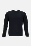 C.p. Company White Cotton Blend Sweater In Black