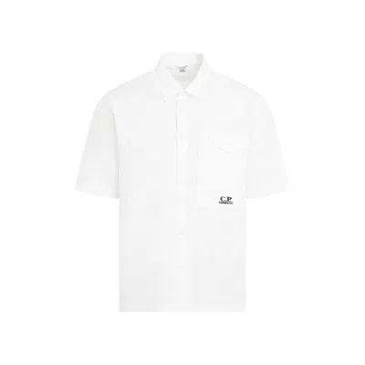C.p. Company Cp Company Cotton Ss Shirt In Gauze White