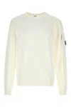 C.p. Company Signature Lens Crewneck Sweatshirt In Gauzewhite