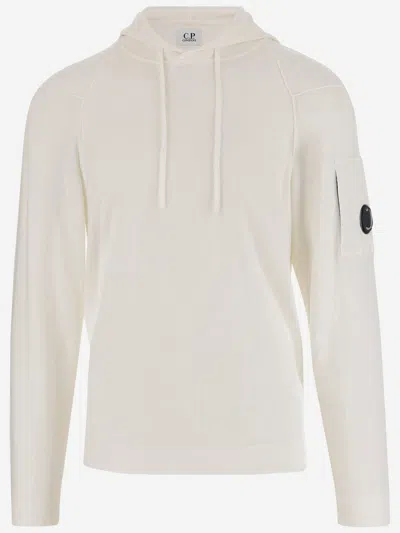 C.P. COMPANY WHITE COTTON SWEATSHIRT