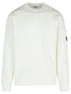 C.p. Company Pocket-patch Crew Neck Sweatshirt In White