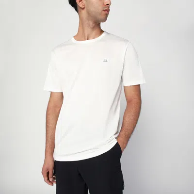 C.P. COMPANY C.P. COMPANY WHITE COTTON T SHIRT WITH LOGO PATCH