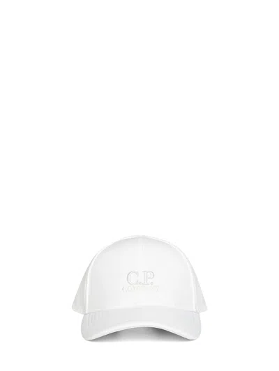 C.p. Company White C.p. Shell-r Logo Baseball Cap