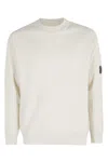 C.p. Company White Crew Neck Sweater In Neutral