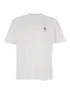C.p. Company White Crewneck T-shirt With Logo Detail On The Front In White