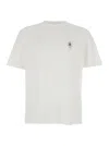 C.p. Company White Crewneck T-shirt With Logo Detail On The Front In White