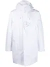 C.p. Company Drawstring Hood Parka Featuring Ventilation Eyelets In White