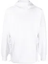 C.p. Company Hoodie With Cargo Pockets And High Neck In White